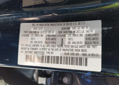 2021 Mazda Cx-30 Preferred from USA, damaged, VIN 3MVDMBCL9MM220293